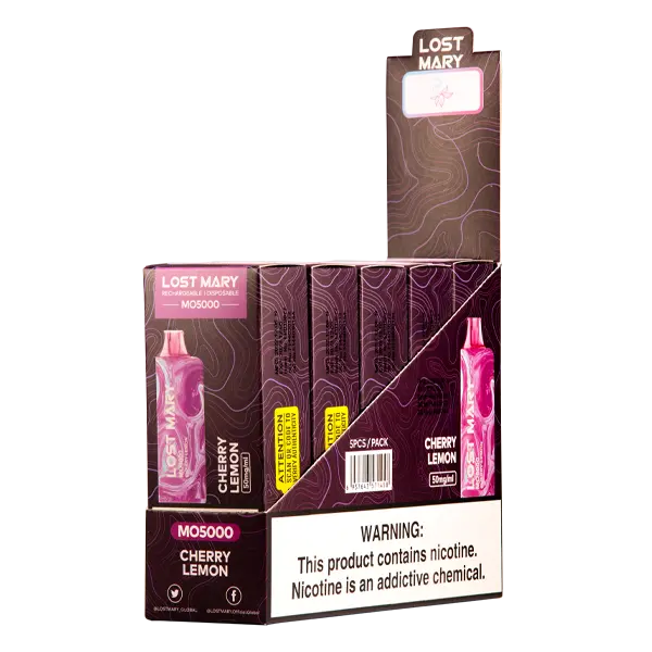 BUY 1 GET 1 FREE Cherry Lemon Lost Mary MO5000 | Vape Amazon India Lost Mary