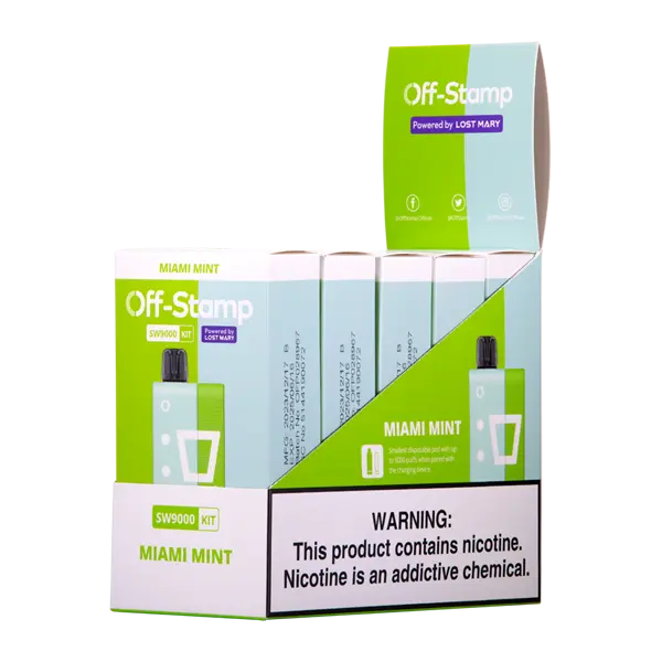 BUY 1 GET 1 FREE Miami Mint OFF STAMP SW9000 Kit | Vape Amazon India Off Stamp