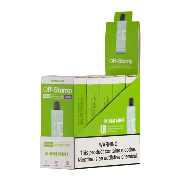 BUY 1 GET 1 FREE Miami Mint OFF STAMP SW9000 Disposable | Vape Amazon India Off Stamp